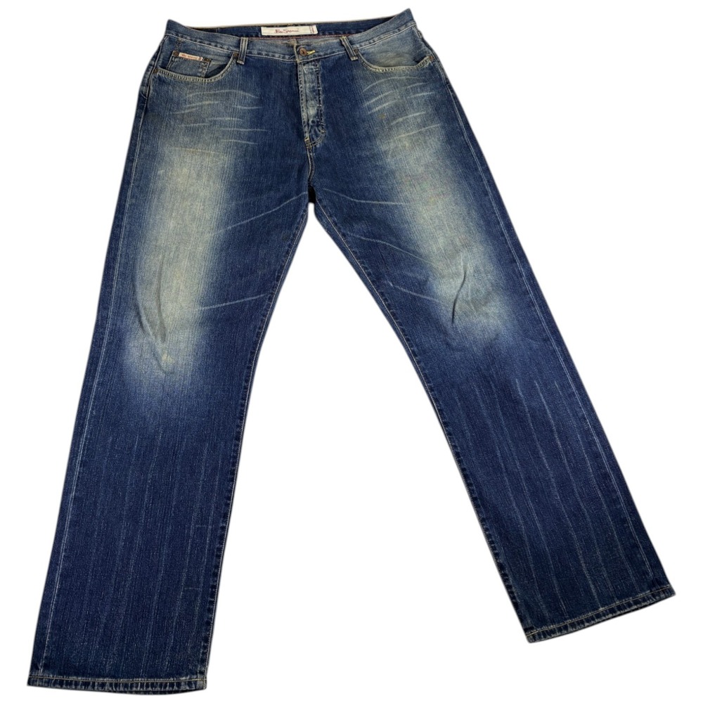 Ben Sherman Jeans Men 40x34 (40x33.5) Blue Denim Medium Wash Straight Leg Travel